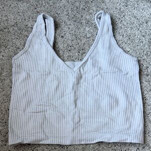 Seamless Ribbed White Tank Top